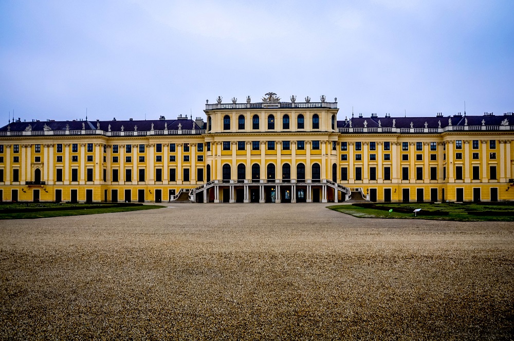 View at the Castle of Schönbrunn in Vienna.